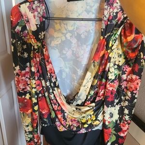 Zara NWT floral bodysuit with puff sleeve